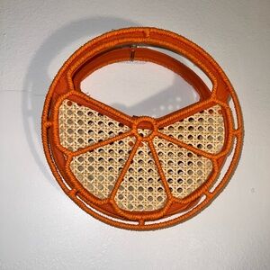 Target Orange and Cream Woven Mini Bag